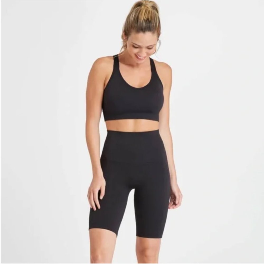 SPANX Look at Me Now "LAMN" Seamless Bike Shorts in black size 1X